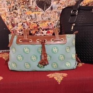 Dooney & Bourke Green and Brown Satchel